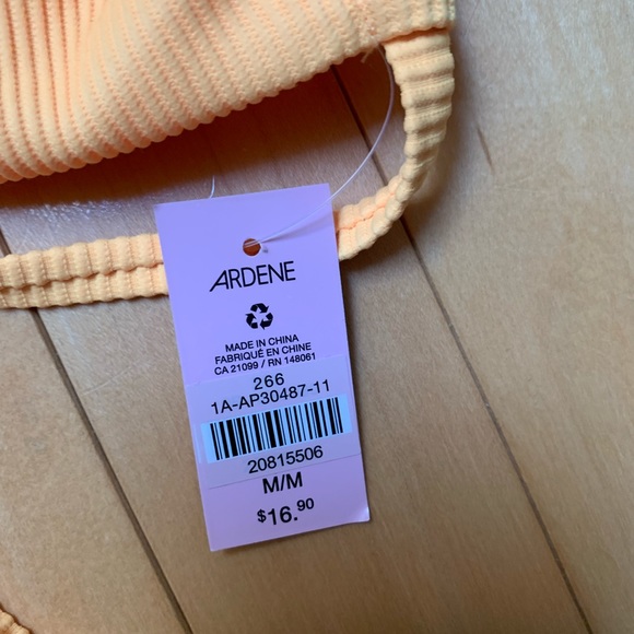 💕Ardene orange tie back ruched rib bikini top💕 - Picture 2 of 2
